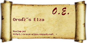 Orsós Elza névjegykártya